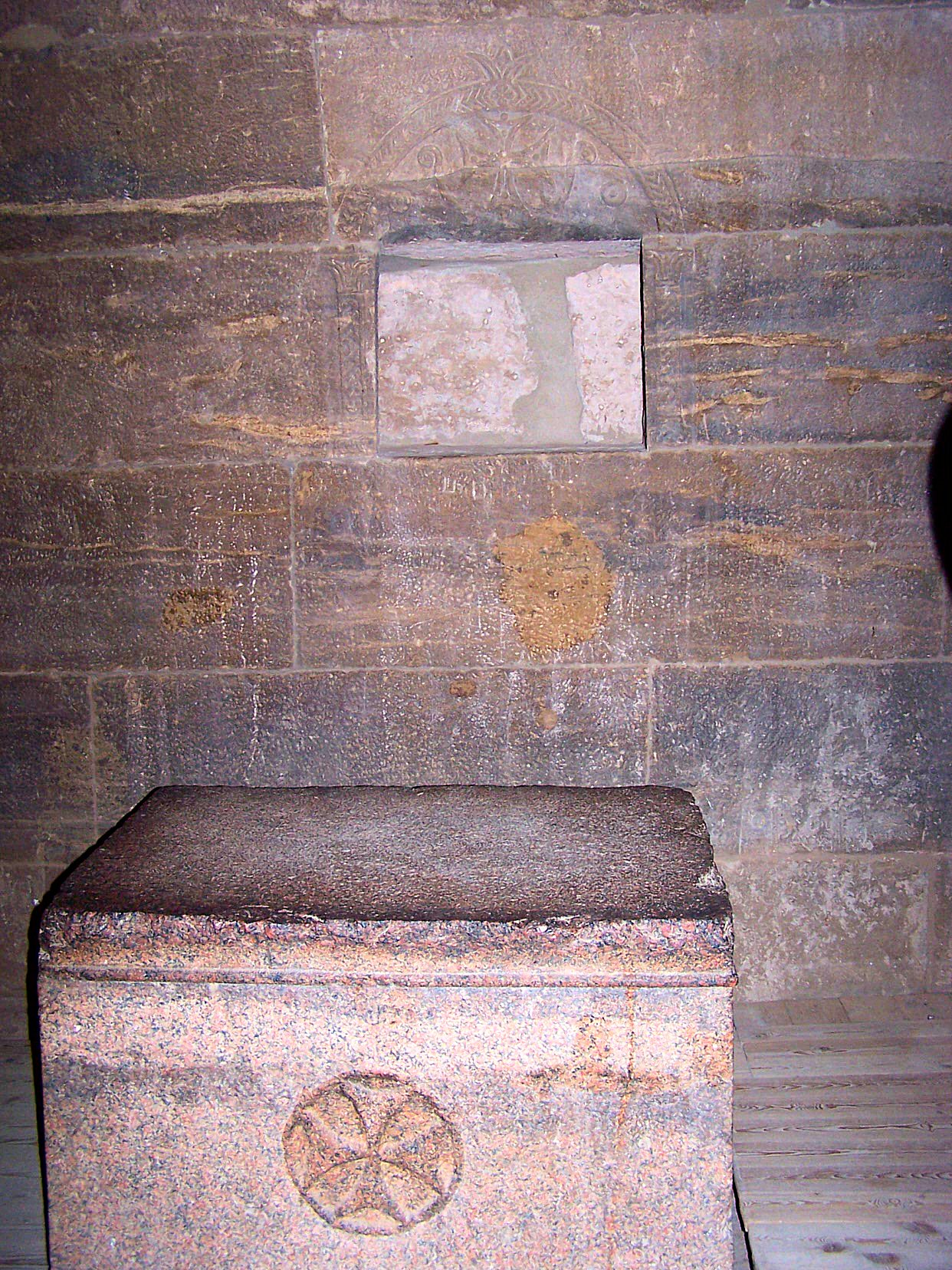 Le vestibule fut transform en glise par les Chrtiens..